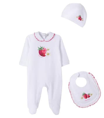  婴幼儿 — x Disney®棉质连体衣、帽子与围兜套装 | Monnalisa