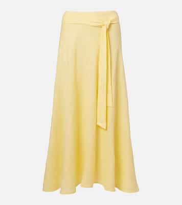 Malina linen midi skirt | Velvet