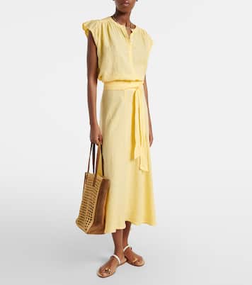 Malina linen midi skirt | Velvet