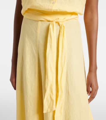 Malina linen midi skirt | Velvet