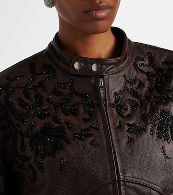 Beaded leather jacket | Jacques Wei