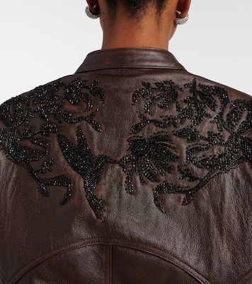 Beaded leather jacket | Jacques Wei
