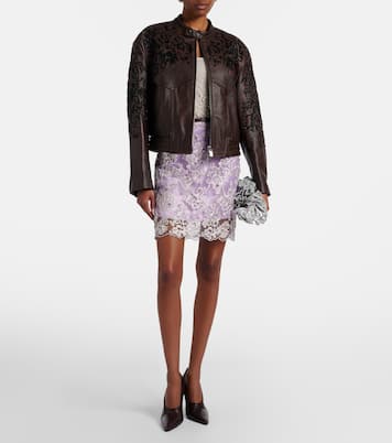 Beaded leather jacket | Jacques Wei
