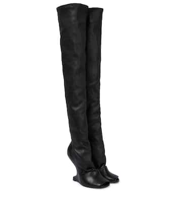 Cantilever leather over-the-knee boots | Rick Owens