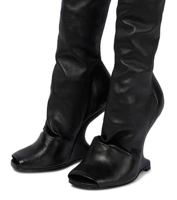 Cantilever leather over-the-knee boots | Rick Owens