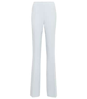 Pantalon évasé Alexa à taille haute en crêpe | Safiyaa