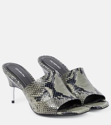 Snake-effect leather mules | Peter Do