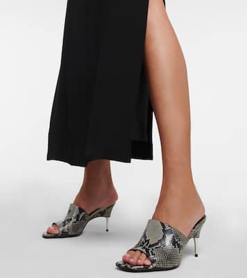 Snake-effect leather mules | Peter Do