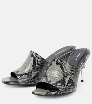 Snake-effect leather mules | Peter Do