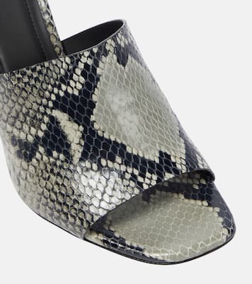 Snake-effect leather mules | Peter Do
