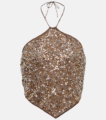 Netquins sequined halterneck top | Oséree