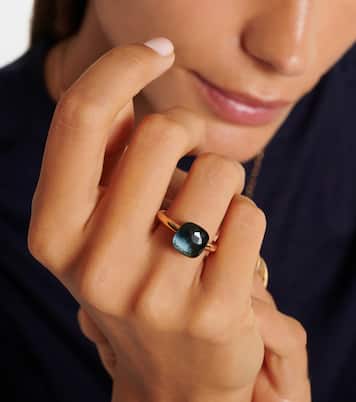Ring Nudo Classic aus 18kt Rosé- und Weißgold mit London Blue Topas | Pomellato