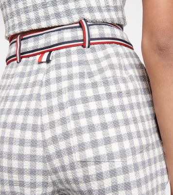 Shorts a vita alta in cotone a quadretti | Thom Browne