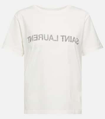 T-shirt in cotone con logo | Saint Laurent