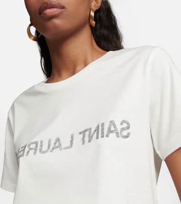 T-shirt in cotone con logo | Saint Laurent