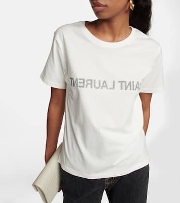 T-shirt in cotone con logo | Saint Laurent