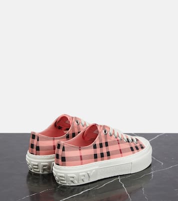 Vintage Check canvas sneakers in pink Burberry Mytheresa