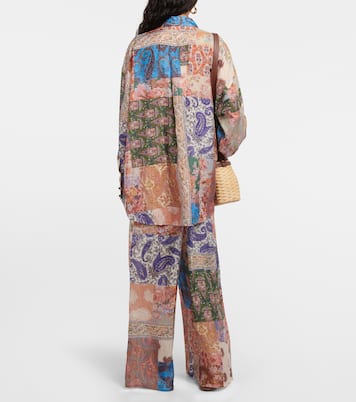 Devi oversized patchwork silk shirt | Zimmermann