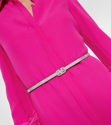 Cintura VLogo Signature in pelle con cristalli | Valentino Garavani