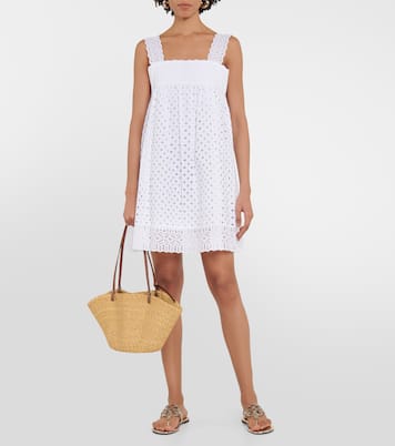 Cotton broderie anglaise minidress | Tory Burch