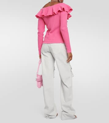 Ruffle-trimmed wool top | Blumarine