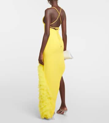 Ruffled wool crepe midi dress | David Koma