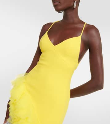 Ruffled wool crepe midi dress | David Koma