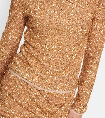 Top à encolure bardot et à sequins | Self-Portrait