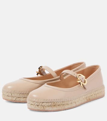 Ballerine espadrillas in pelle e rafia | Gianvito Rossi
