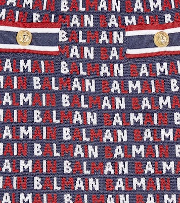 Falda de mezcla de algodón con monograma en jacquard | Balmain Kids