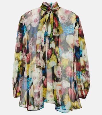 Blusa in chiffon di seta a fiori | Dolce&Gabbana