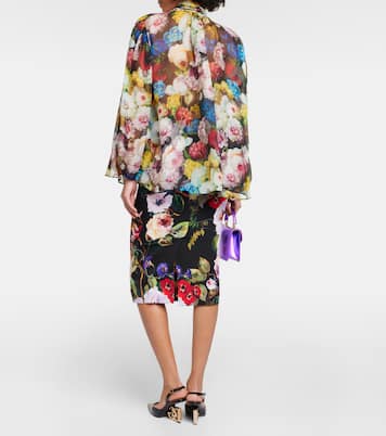 Blusa in chiffon di seta a fiori | Dolce&Gabbana