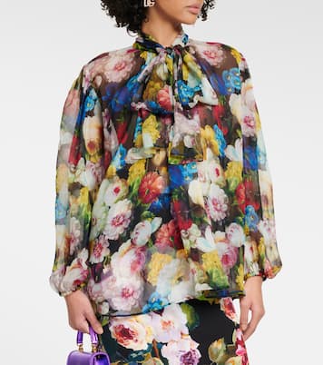 Blusa in chiffon di seta a fiori | Dolce&Gabbana