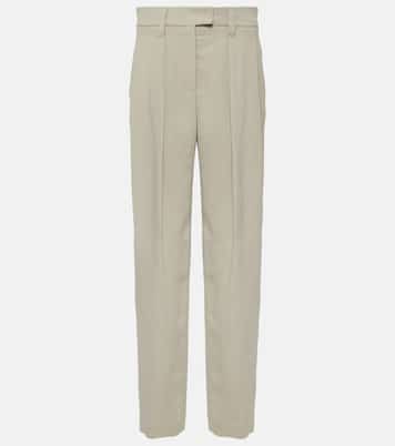 Pantaloni a gamba larga in twill | Brunello Cucinelli