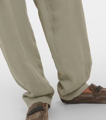 Pantaloni a gamba larga in twill | Brunello Cucinelli