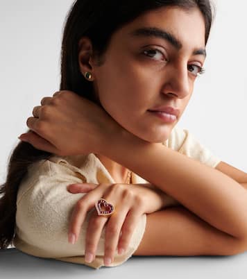 Anello Love Ring in oro 18kt con diamanti e rubini | Marie Lichtenberg