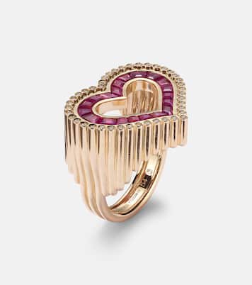 Anello Love Ring in oro 18kt con diamanti e rubini | Marie Lichtenberg