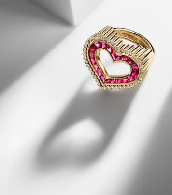 Anello Love Ring in oro 18kt con diamanti e rubini | Marie Lichtenberg