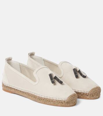 Espadrilles Monili en daim à ornements | Brunello Cucinelli