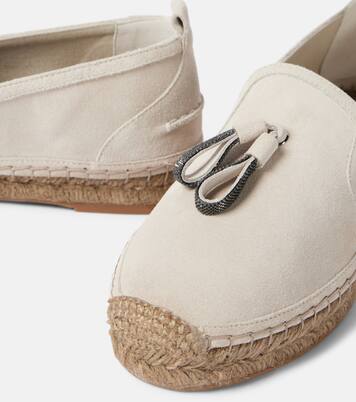 Espadrilles Monili en daim à ornements | Brunello Cucinelli