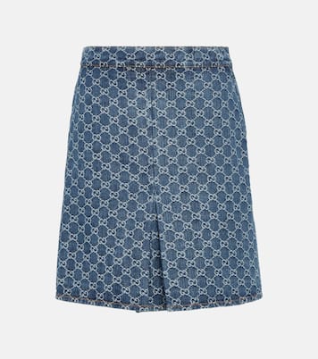 Gonna di jeans in jacquard GG | Gucci