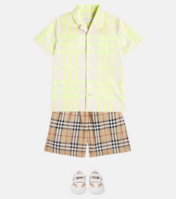 Baskets en cuir à carreaux | Burberry Kids