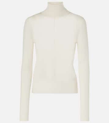 Semi-sheer wool turtleneck top | Chloé