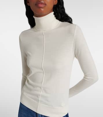 Semi-sheer wool turtleneck top | Chloé