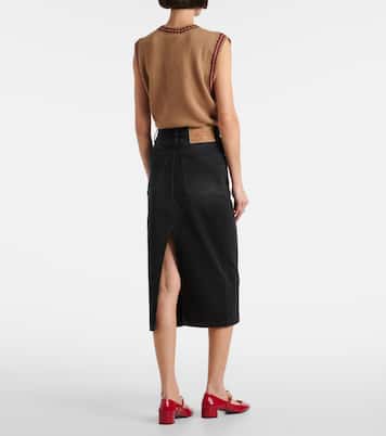 Falda midi de denim | Prada