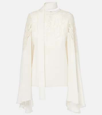 Blusa in georgette con pizzo | Elie Saab