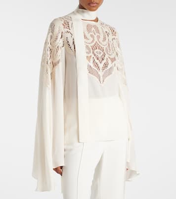 Blusa in georgette con pizzo | Elie Saab