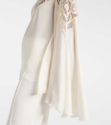 Blusa in georgette con pizzo | Elie Saab