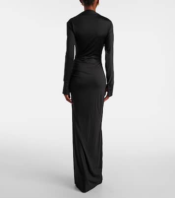 Abito lungo asimmetrico con balze | Victoria Beckham