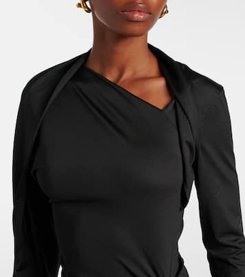 Abito lungo asimmetrico con balze | Victoria Beckham